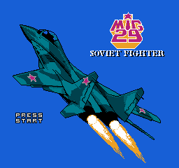 MIG-29 Soviet Fighter title screen for NES